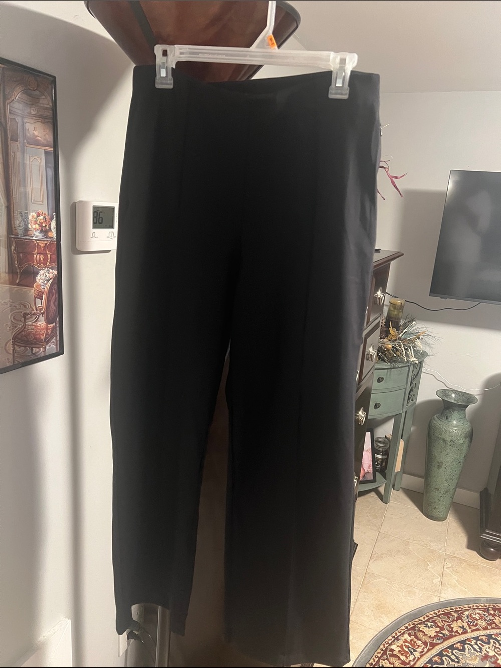 Classic Black Wide-Leg Womens Pants